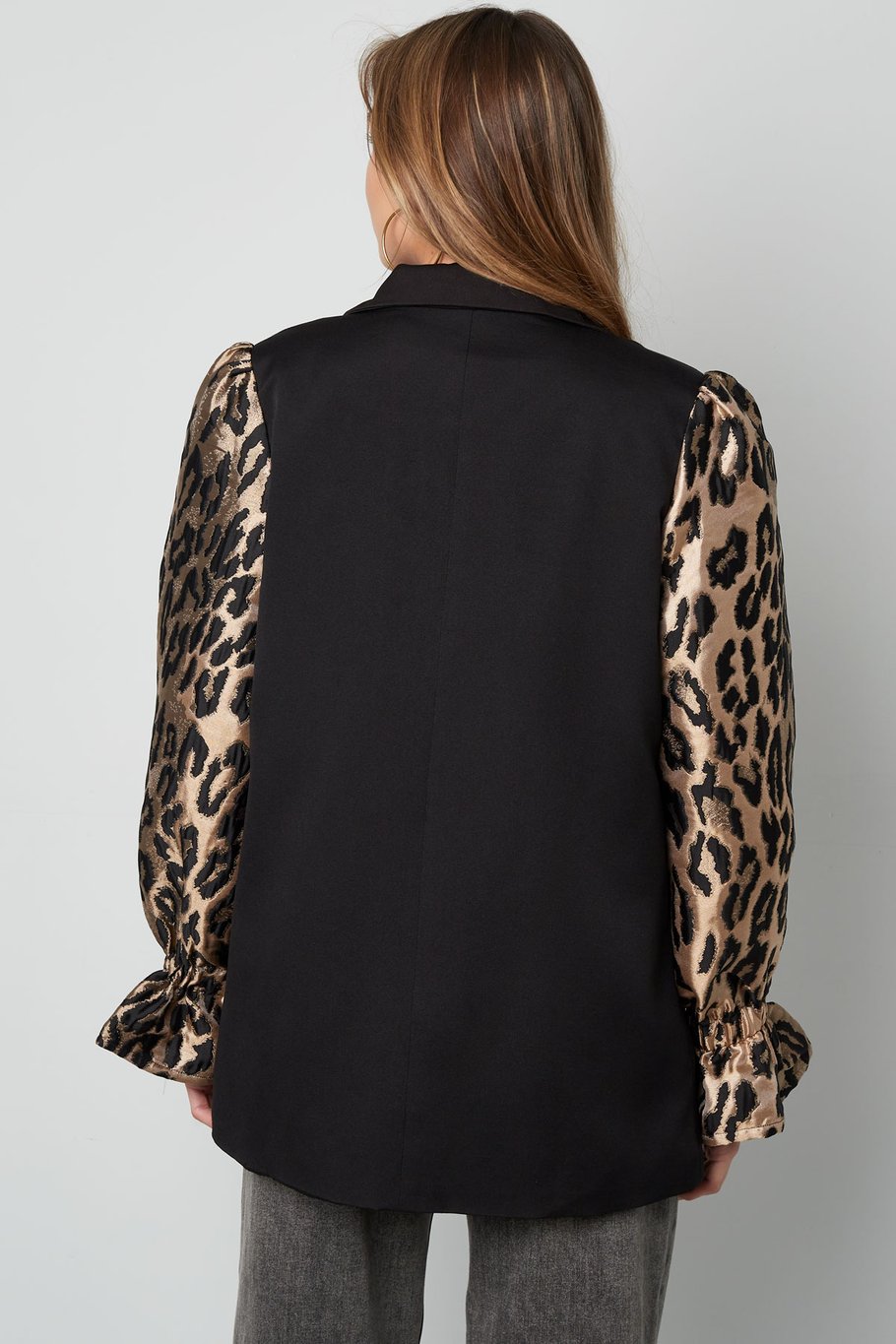 Girly blazer panther sleeves - Black brown Picture5